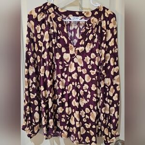 Purple and Cream Animal Print Blouse